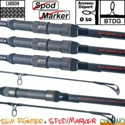 Set Canne Carp Design Slim Fighter Evo 12' 3lbs (x3) + Evo Spod/Marker 12' 5lbs