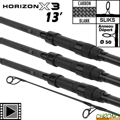Canne Fox Horizon X3 50mm 13' 3.5lbs (les 3) 1 Canne Fox Horizon X3 50mm 13' 3.5lbs (les 3)